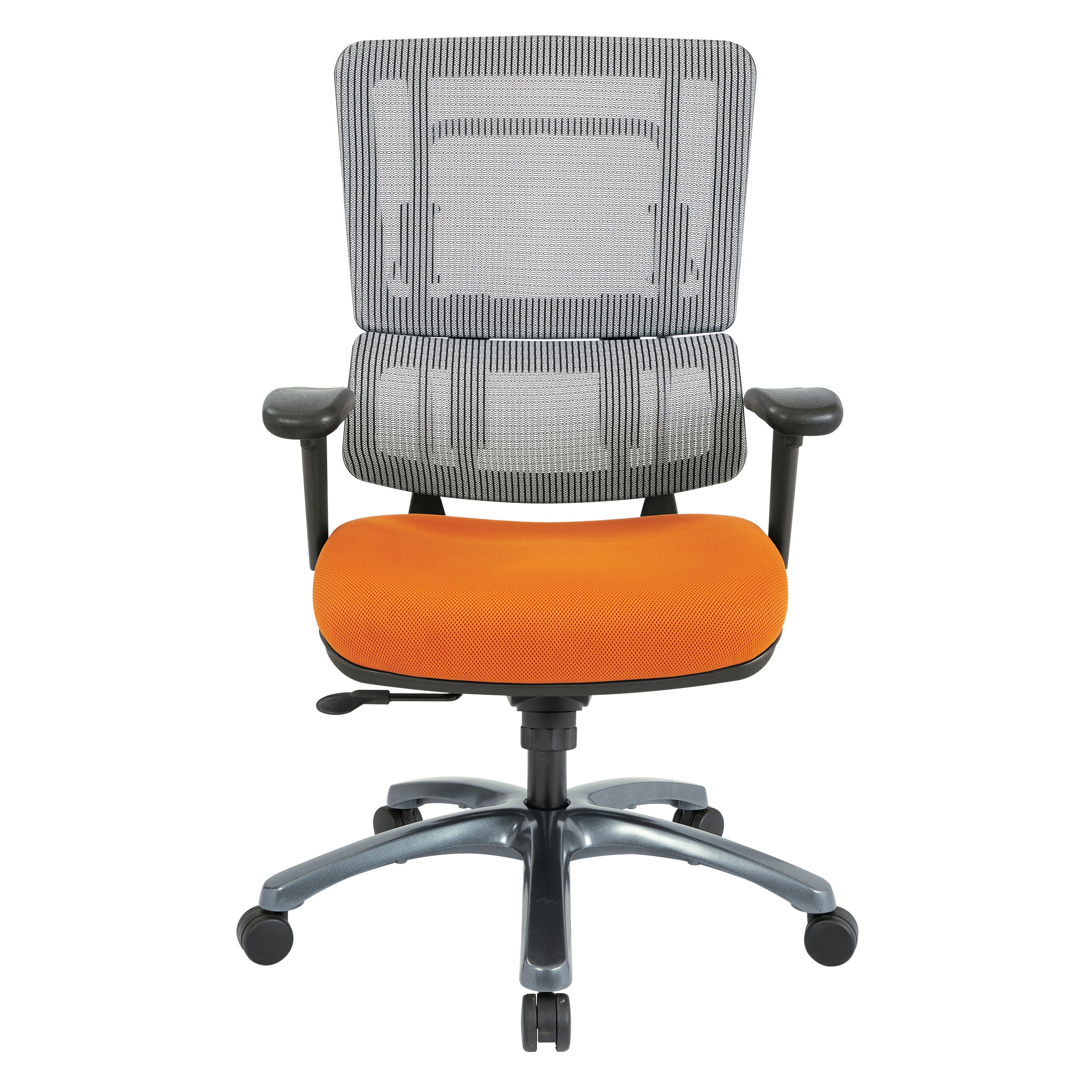 Vertical Grey Mesh Back Chair with Titanium Base